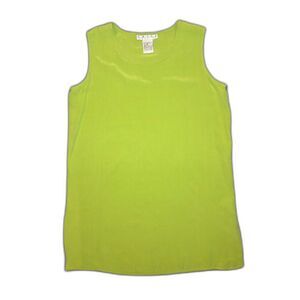 Vintage Lime Green 100% Silk Tank Top Size Medium